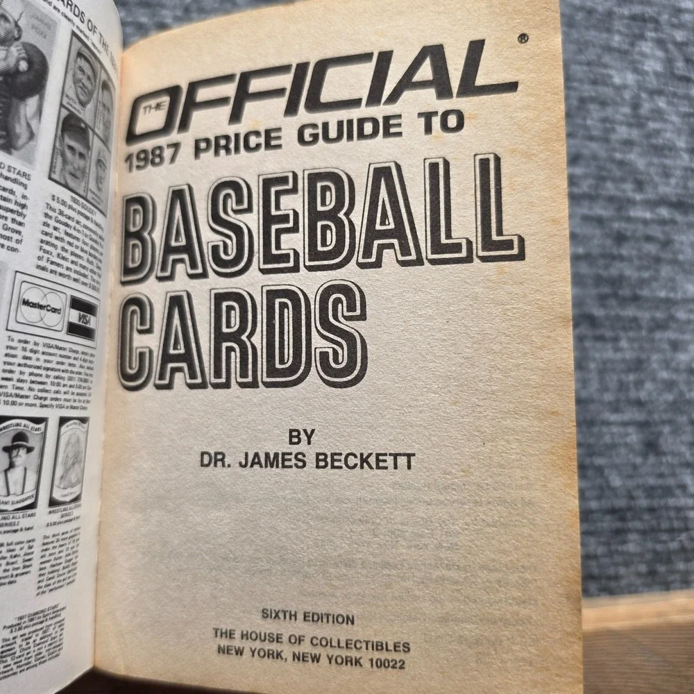 Official 1987 Baseball Card Price Guide Dr James Beckett House of Collectibles